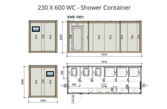 KW6 230X600 KWD 141 Санитарни контейнери