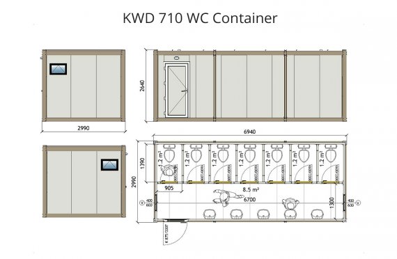 KWD 710 Контейнер Тоалетна